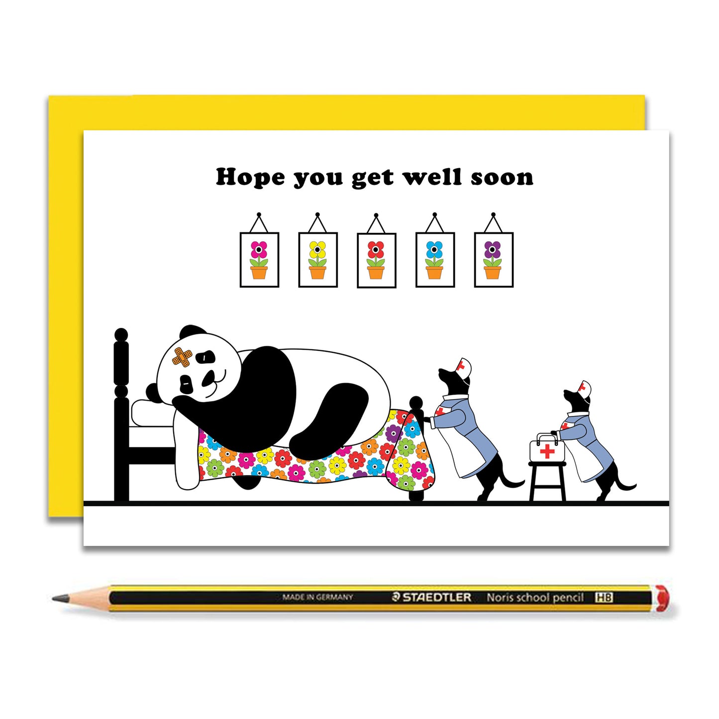 Dachshund Panda get well soon card