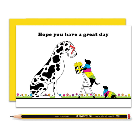 Dachshund Great Dave Welsh Birthday Card