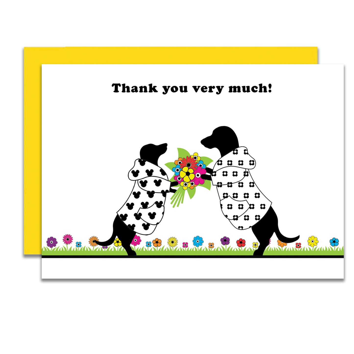 Dachshund say it with flowers thank you card