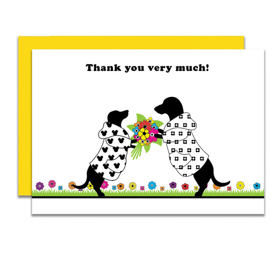 Dachshund say it with flowers thank you card