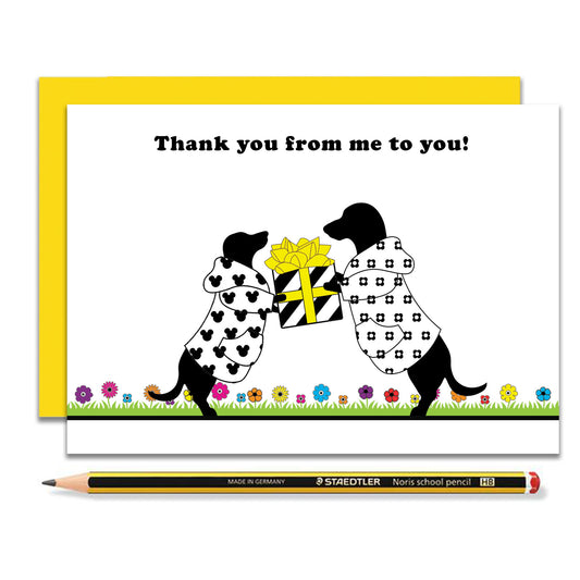 Dachshund from me to you thank you card