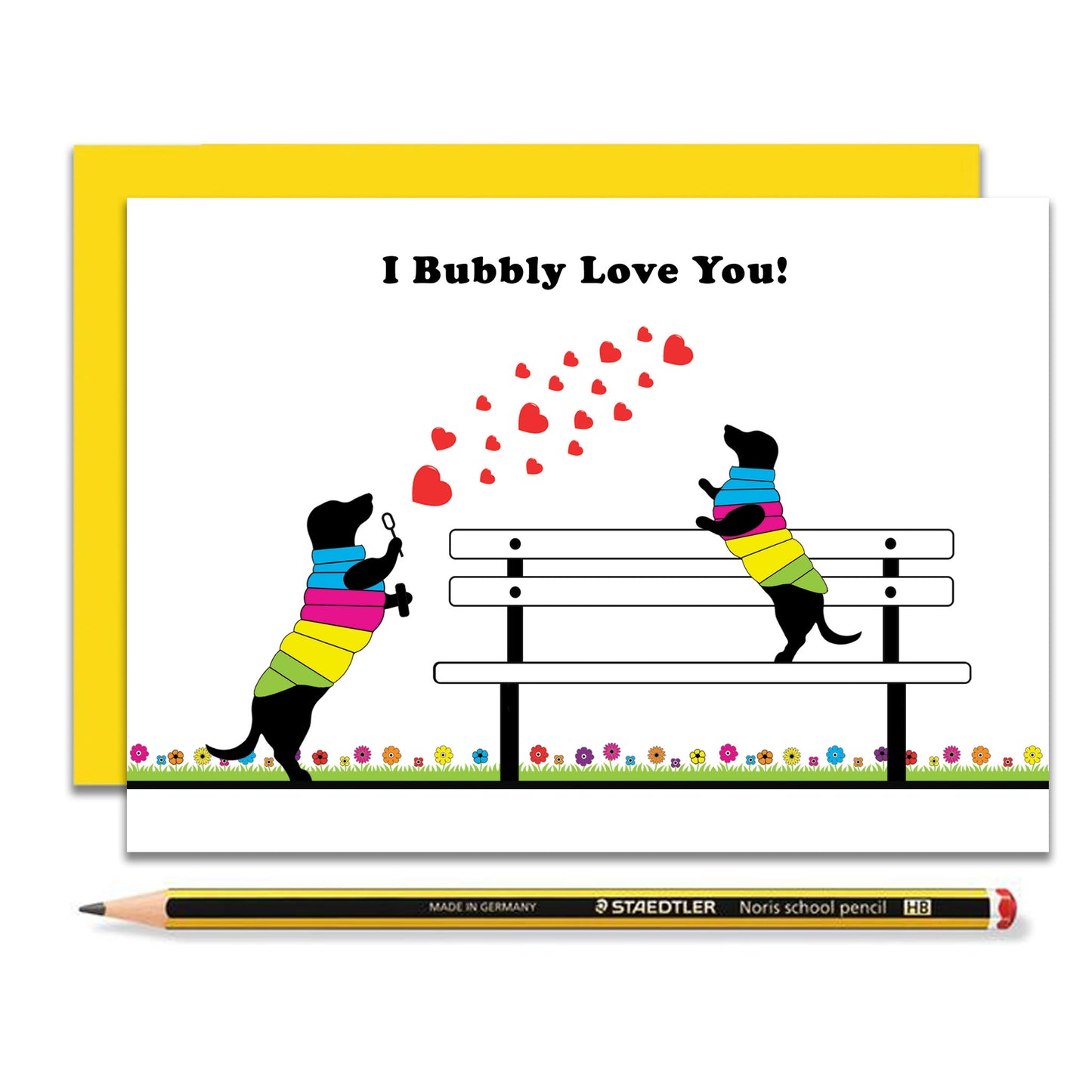 Dachshund bubbly love you card